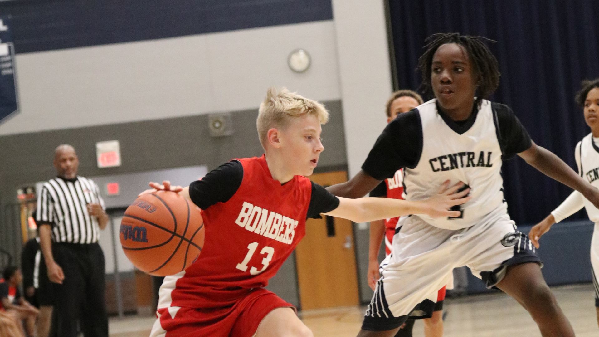 A Storm Basketball player driving left in a game